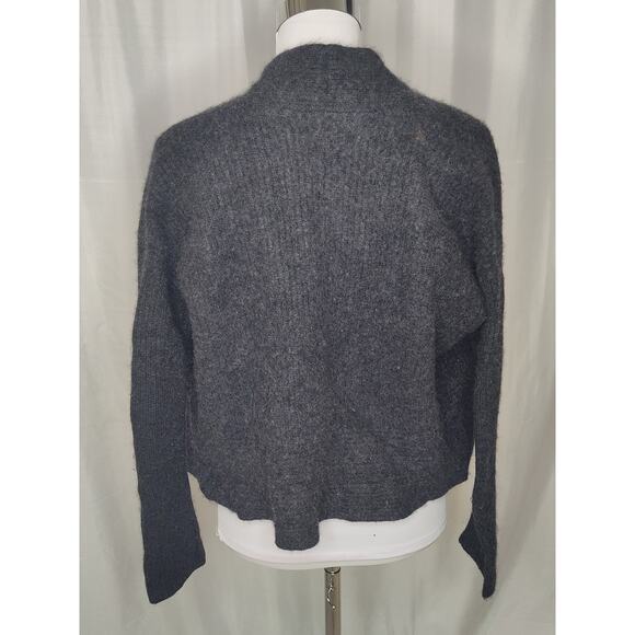 Lilla P 100% cashmere shrug cardigan open front gray grey - Picture 4 of 9